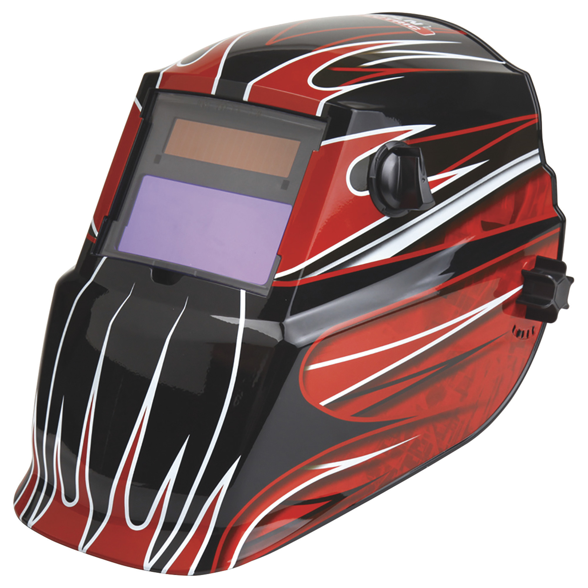 Lincoln Electric Auto-Darkening Variable Shade Welding Helmet with Grind Mode, Fierce Red, Model# K3063-1